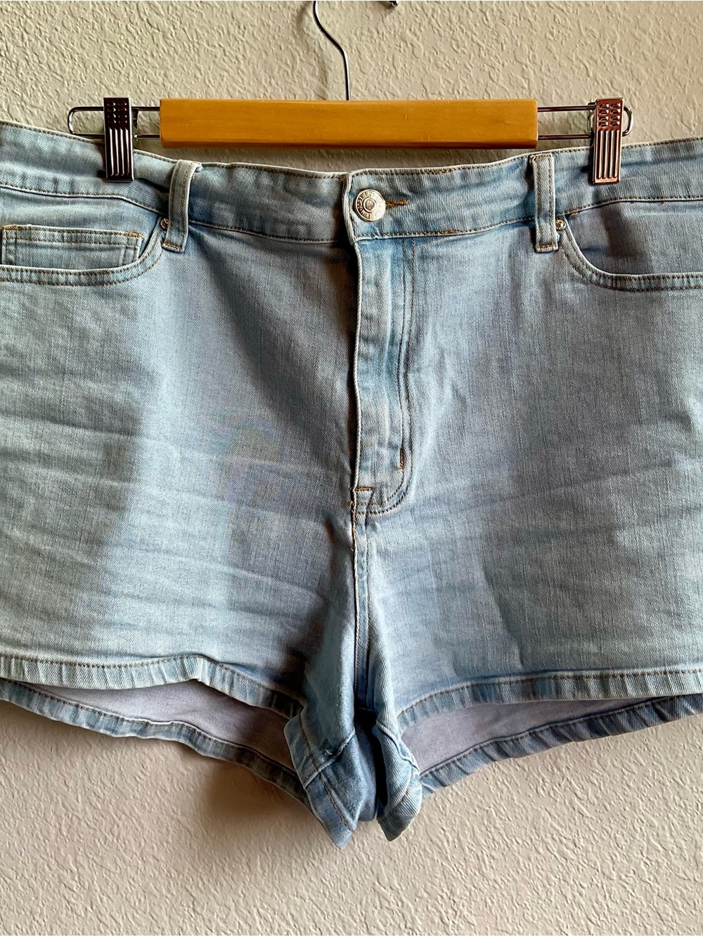 Forever 21+ Light Wash Denim Jean Shorts